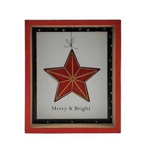 'Merry & Bright' Christmas Sign Decor Wooden Tabletop Holidays Mantel Shelf NWT